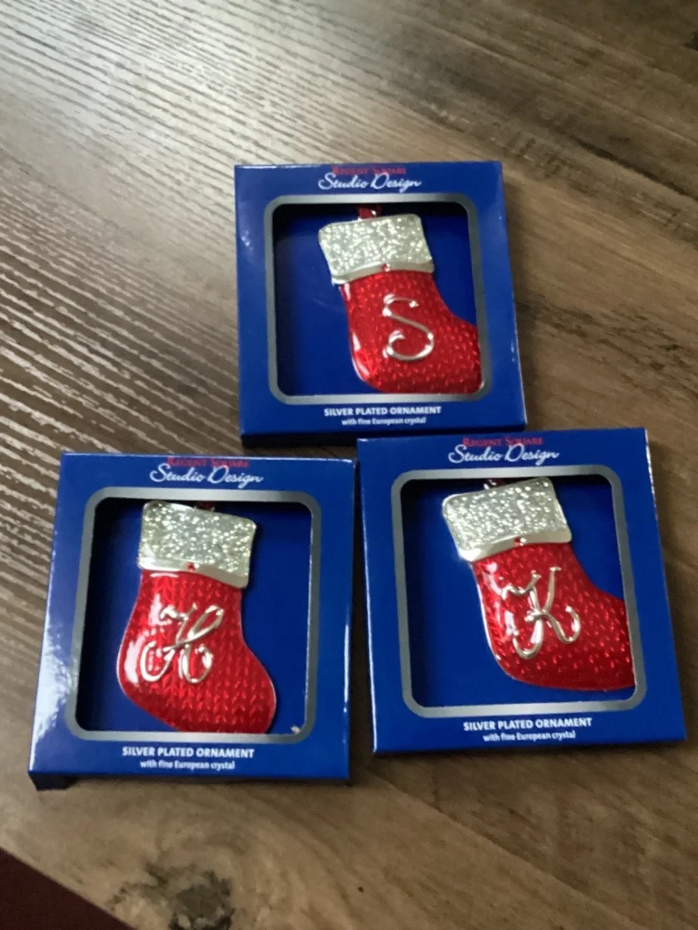Regent Square Studio Design Silver Plated Christmas Stocking Ornaments Bundle